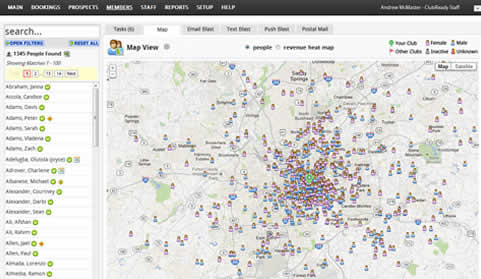 club management software reporting demographics mapping
